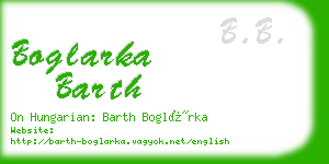 boglarka barth business card